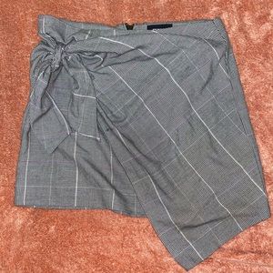 WhoWhatWear Tie-front Plaid Mini Skirt
